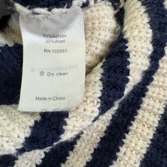 EUC - Derek Lam Sweater Navy and Cream Stripe Knit - Picture 11 of 13